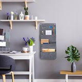 thumbnail of Relaxdays Hängeorganizer, 2er Set, 4 Fächer, 2 Haken, HxB: 65 x 30 cm, Bad, Flur, Büro, Organizer zum Hängen, Filz, grau