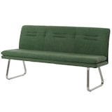 thumbnail of Banco HWC-H70, banco de comedor banco tapizado, respaldo tela/textil bouclé acero inoxidable cepillado 180cm ~ verde