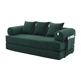 thumbnail of Merax 2-Sitzer Sofa, Schlafsofa Zusammenlegbares Kompressionssofa mit robustem Metallrahmen, Seitentaschen plus 3 Kissen, Emerald