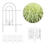 thumbnail of Relaxdays Beetzaun, 5-teilige Beetumrandung für Garten, Dekozaun aus Metall, zum Stecken, HxB: 62 x 244 cm, grün
