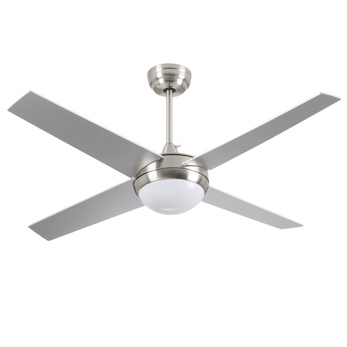 Ventilador de Techo con Luz 4 Aspas 56W 6 Velocidades Montana Plateado Dayron