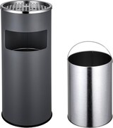 thumbnail of HELLOSHOP26 cendrier extérieur design avec poubelle en acier inoxydable 30 litres gris