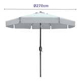 thumbnail of Marbueno Sombrilla Acero 270 cm Polyester Blanco Jardin y Terraza 10489