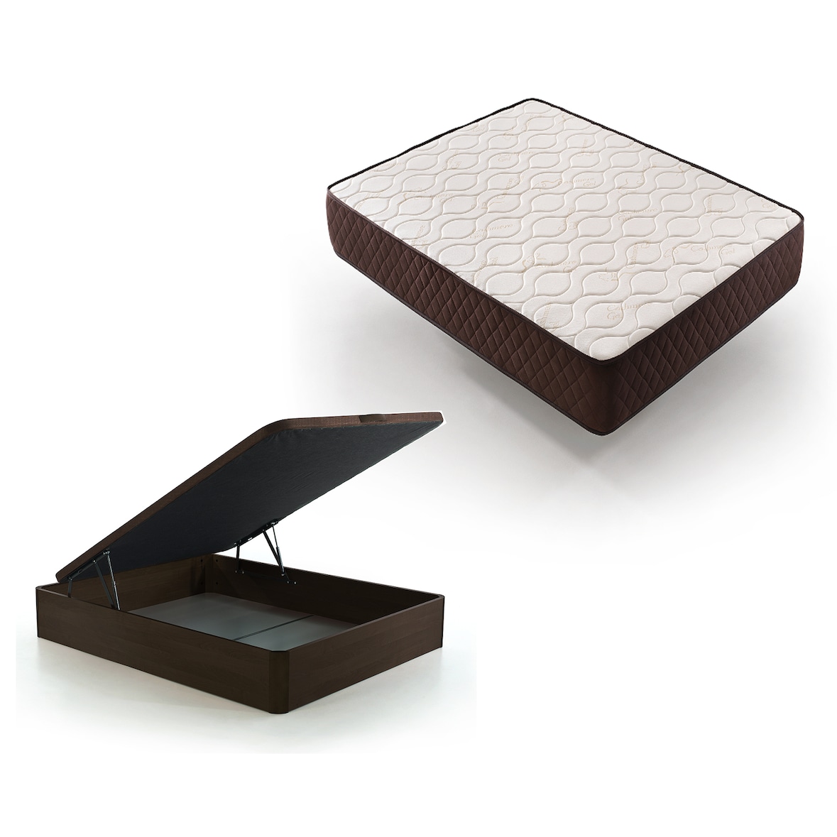 Pack Colchón + Canapé Abatible Descansin | 180x190 | Chocolate | Maxima Comodidad | Gran Almacenaje