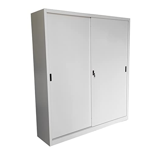 Armadio Alto in Metallo Ante Scorrevoli Dim. Cm L180 x P45 x H200 cm