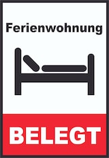 thumbnail of Ferienwohnung belegt Hochkant Schild A5 (148x210mm)