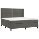 thumbnail of vidaXL Boxspringbett mit Matratze & LED Dunkelgrau 160x200 cm Samt