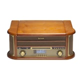thumbnail of Lecteur de disques vinyles Denver MRD-51. Radio Dab/FM, CD, Cassette, REC. Haut-parleurs 5W, Design rétro. Boîtier en Bois.
