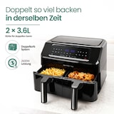 thumbnail of Emerio Dubbele Heteluchtfriteuse 2600W - 2x3.6L - Dual zone - Digitaal display - 50-200ºC - Timer - Sync Function - Zwart AF-130376.1