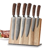 thumbnail of Wakoli Edib 6er Damastmesserset I 8 - 20 cm Klinge I mit Messerblock