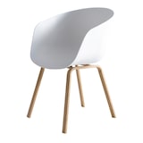 thumbnail of SalesFever Ensemble de 2 chaises coquille | Siège baquet en plastique | Cadre en métal aspect bois | L 54,5 x P 54 x H 77,5 cm | blanc