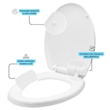 thumbnail of Sedile Wc Copri Water Tavoletta Vaso Universale Bianco Polipropilene PP Sistema Soft Closing Bagno, 1