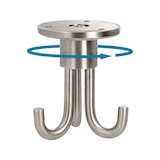 thumbnail of Deckenhaken für Garderobe – Edelstahl 3-fach Kleiderhaken drehbar matt gebürstet