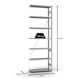 thumbnail of PROREGAL Fachbodenregal Stecksystem | Anbauregal | HxBxT 300x100x30cm | 7 Ebenen | Fachlast 220 kg | Einseitig nutzbar | Verzinkt