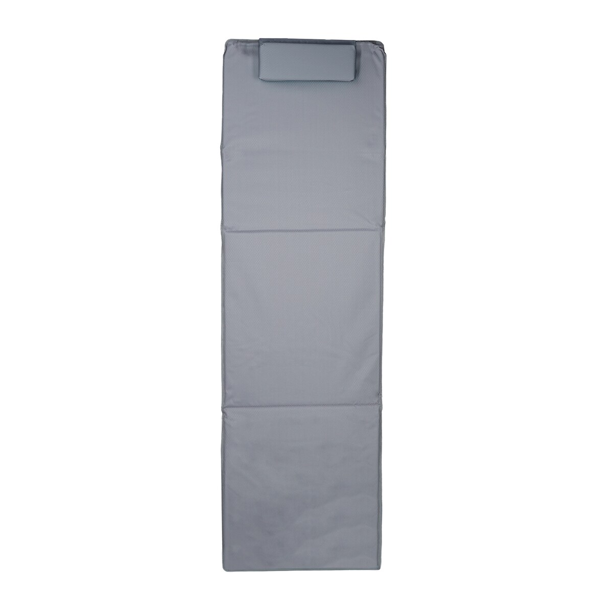 Relaxdays Strandmatte XXL, B x T: 60 x 195 cm, gepolsterte Sonnenliege mit Kopfkissen, verstellbar, Tragetasche, grau