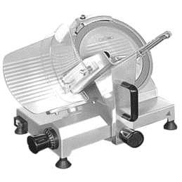 METRO PROFESSIONAL Trancheuse GFS3022, alumin/acier inoxydable, 48.5 x 40.5 x 39 cm, 120 W, Ø de la lame 22 cm, épaisseur de coupe : 0-12 mm, argenté