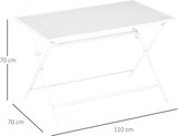 thumbnail of Mesa de Jardín de Metal Plegable Mesa de Camping Rectangular de Vidrio Templado con Agujero para Sombrilla para Picnic Terraza Balcón 110x70x70 cm