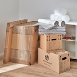thumbnail of Umzugskomplettpaket 3 bis 4 Zimmer/Haus 100 m² (70x Kartons 3x Folie 3kg Papier 1x PP28 3x Decken 20x Etiketten 1x Stift) Umzugsset BB-Verpackungen