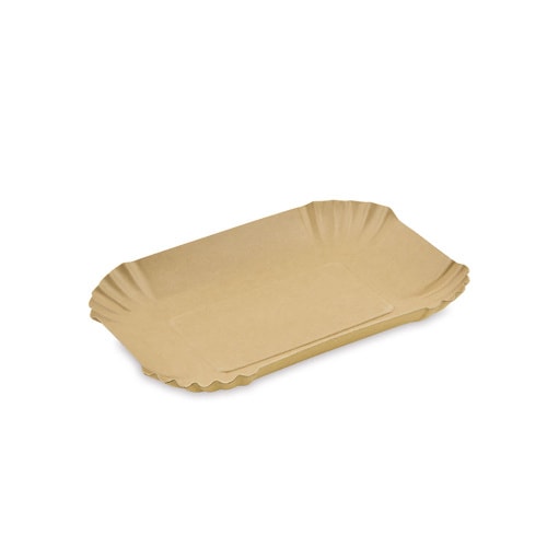 1000 Pappschalen Pommesschalen eckig FF 18 x 13 x 3 cm braun  – mit Fettbarriere