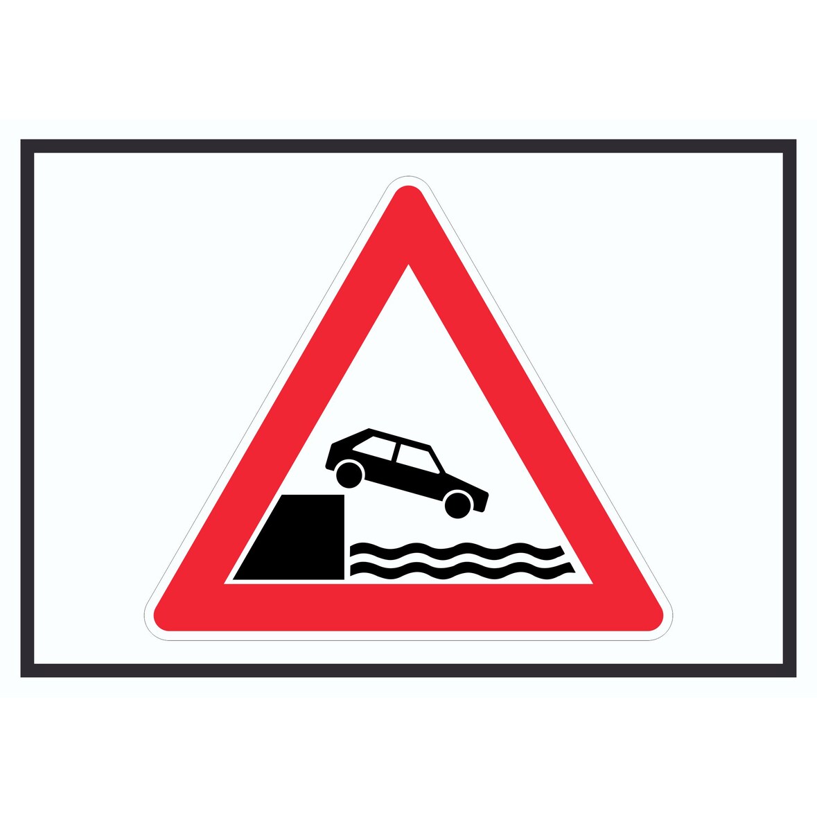 Achtung Ufer Symbol Schild A1 (594x841mm)