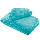 thumbnail of Kuscheldecke Petrol 220x240 cm Wolldecke Fleece extra weiche Wohndecke Sofa