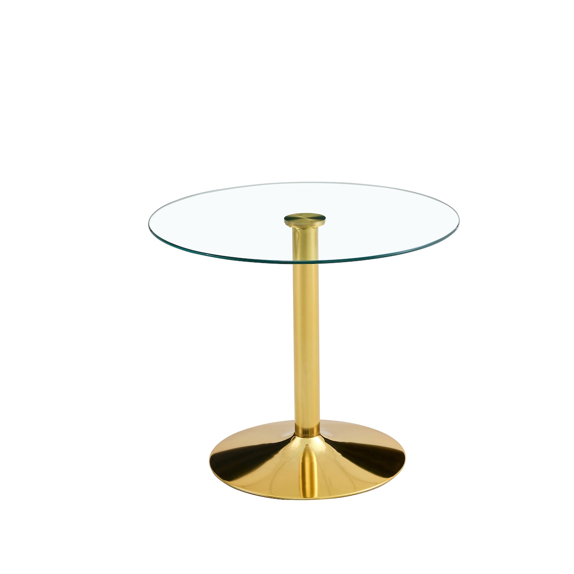 Esstisch Glas/Metall Gold Transparent rund 85x85x76 cm