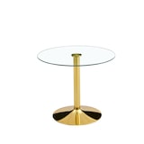 thumbnail of Esstisch Glas/Metall Gold Transparent rund 85x85x76 cm