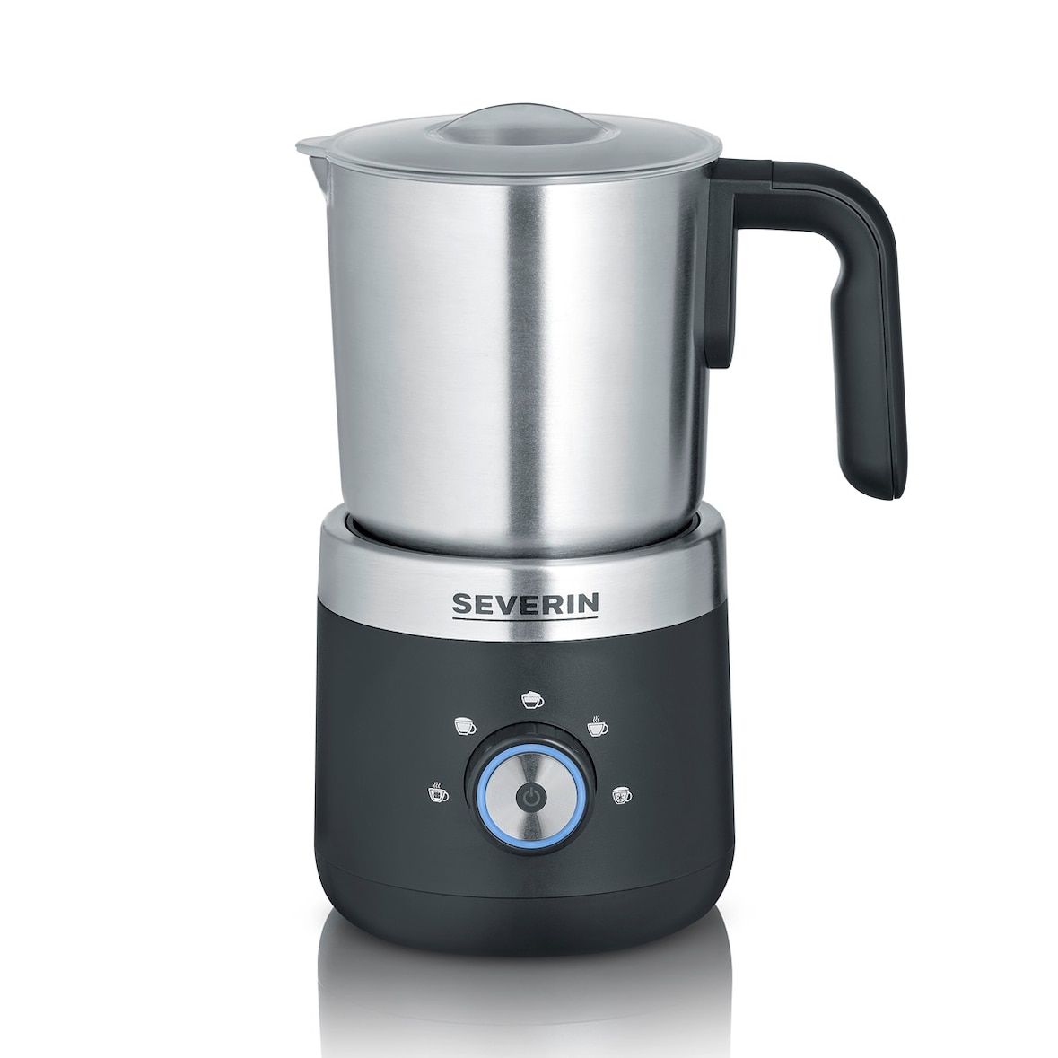 Severin - Espumador de leche SM 3588 - 550 W 0,3 litros Negro mate / acero inoxidable cepillado