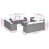 thumbnail of vidaXL 13-tlg. Garten-Sofagarnitur mit Kissen Grau Poly Rattan