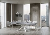 thumbnail of Ausziehbarer Tisch 160/264x90 cm Volantis Beton weiße Beine