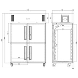 thumbnail of Polar Frigorifero Gastro con porte in due parti 1200L