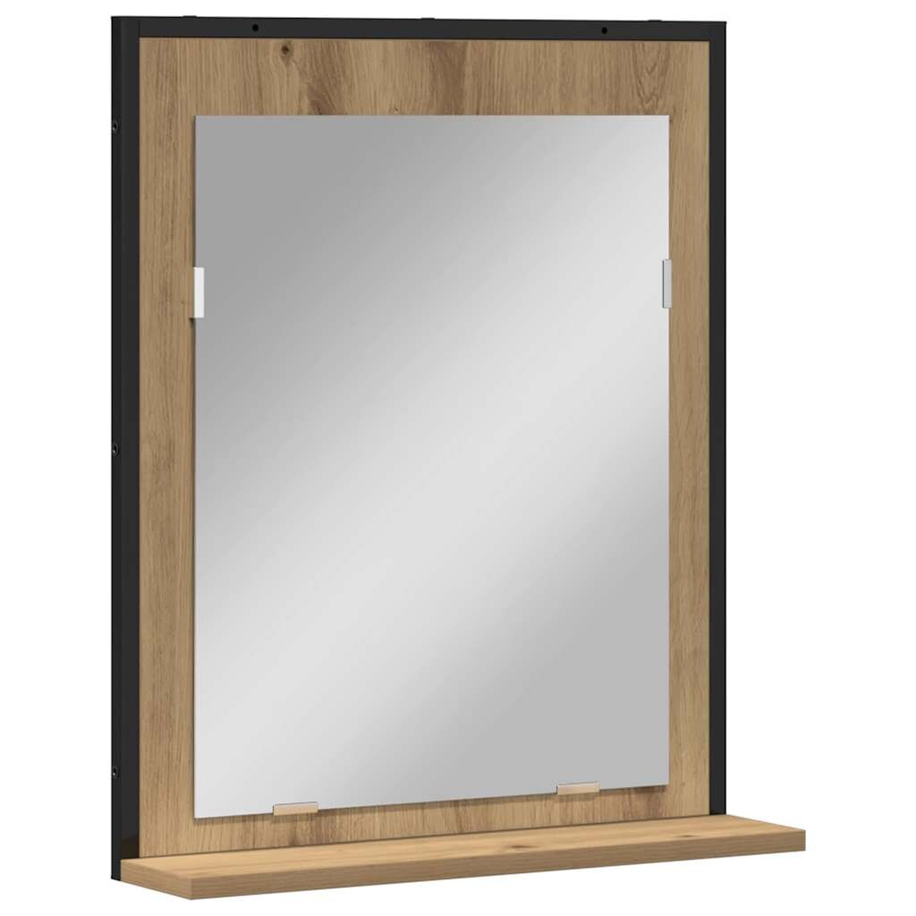 vidaXL Badezimmer Spiegel mit Regal Eiche handwerklich 50 x 12 x 60 cm