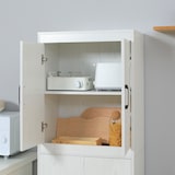 thumbnail of HOMCOM aparador alacena de cocina mueble auxiliar con 4 puertas y 5 estantes abiertos para comedor salón estilo moderno antivuelco 60x36x168 cm blanco