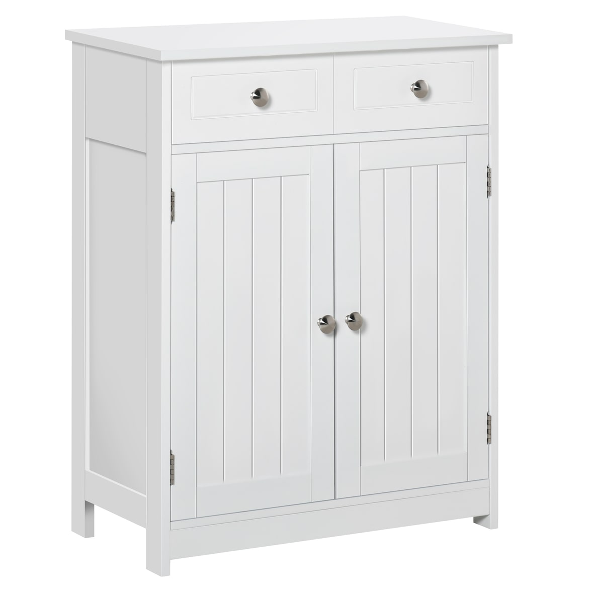 kleankin armario auxiliar de baño mueble auxiliar de baño con 2 cajones 2 puertas y estante Ajustable estilo moderno para ducha dormitorio 60x30x75 cm