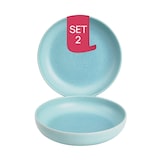thumbnail of James Cooke Bliss tiefe Teller - 2er-Set, Steingut, Ø 22 cm, hellblau, Seidenglanz