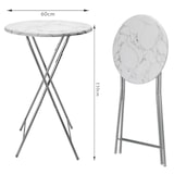 thumbnail of Casaria Stehtisch 2er Set Bistrotisch Klappbar 60cm Marmor Optik Weiß Grau