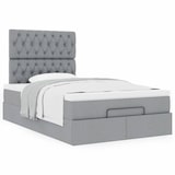 thumbnail of vidaXL Ottoman-Bett mit Matratze Hellgrau 120x200 cm Stoff
