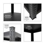 thumbnail of PROREGAL MegaDeal 3x All Black Series Schwerlastregal Ragnar HxBxT 150x45x45cm Fachlast 100kg Matt Schwarz, Steckregal, Garagenregal, Lagerregal