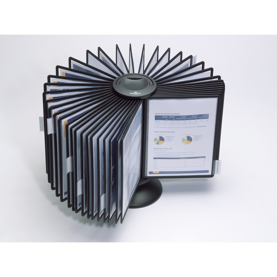 Durable Sichttafelsystem carousel 40 Drehständer m 40 Tafeln+Reiter