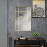 thumbnail of Espejo Rectangular de Pared Espejo de Ventana 90x60 cm con Marco de Metal Espejo Decorativo para Salón Dormitorio Entrada Dorado
