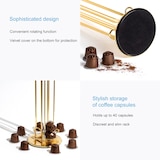 thumbnail of Intirilife Kaffee Kapselhalter kompatibel mit Nespresso Kapseln (40 Stück) aus Eisen in Gold - 11.5 x 37.5 cm - 360 Grad Rotierbarer Kapselständer