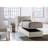 thumbnail of Dmora Dmarcon-Einzelbett, Bettkasten mit Stoffbezug, 100 % Made in Italy, Öffnung vorne, inklusive Matratze 80 x 200 cm, Beige