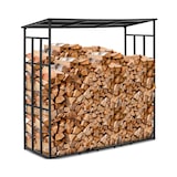 thumbnail of hillvert - hillvert HI-FWR-011 Étagère à bûches de cheminée avec toit pour jusqu'à 400 kg de bois 190 x 76 x 186 cm en acier noir revêtu par