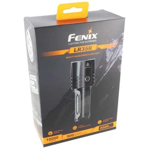 Fenix LR35R LED Taschenlampe max. 10000 Lumen Helligkeit, inklusive 2 x 21700 Li-Ion Akkus mit besonders hoher Leistung