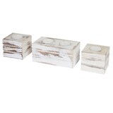 thumbnail of 2-1-1 Set waxinelichthouder Leuca, waxinelichthouder, shabby-look vintage ~ wit