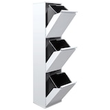 thumbnail of ARREGUI Basic CR301-B Recycling Abfalleimer / Mülleimer aus Stahl mit 3 Inneneimern, 3 Fach Mülltrennsystem, 3 x 17L (51L), weiß