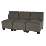 thumbnail of Modular 3-Sitzer Sofa Couch Lyon, Stoff/Textil ~ braun, ohne Armlehnen