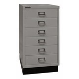 thumbnail of BISLEY Schubladenschrank aus Metall DIN A3 in silber mit 6 Schubladen und Sockel Werkzeugschrank Metallschrank