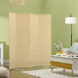 thumbnail of HOMCOM Biombo de 4 Painéis Dobrável 180x180 cm Separador de Ambientes Tecido a Mão de Bambu e Fio de Algodão 180x180 cm Madeira