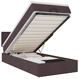 thumbnail of vidaXL Ottoman-Bett mit Matratze & LEDs Dunkelbraun 90x190 cm Stoff
